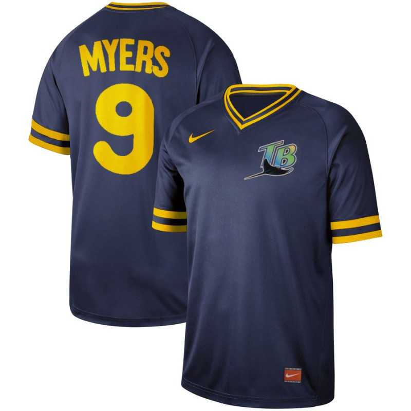 Rays 9 Wil Myers Navy Throwback Jersey Dzhi